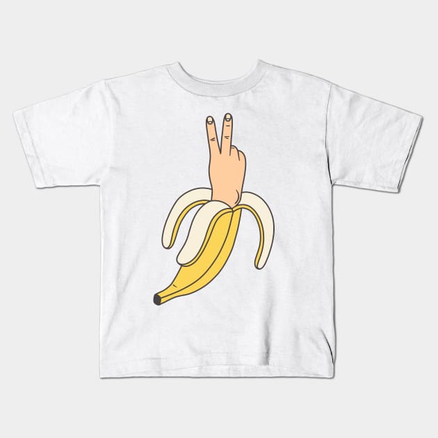 Banana hand Kids T-Shirt by Louis16art